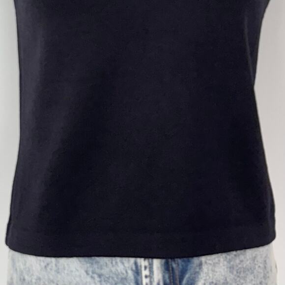 St. John Black Sleeveless Sweater Shell Tank Top Santana Knit Wool Blend P (XS) - Picture 3 of 10